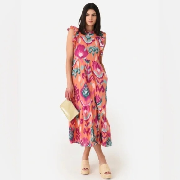 Banjanan Dresses & Skirts - NEW BANJANAN hannah dress in ikat floral spice